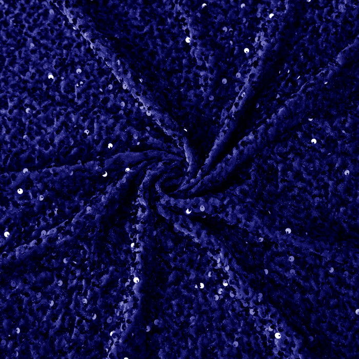 10 yards Sequin Velvet Fabric Roll - Navy Blue