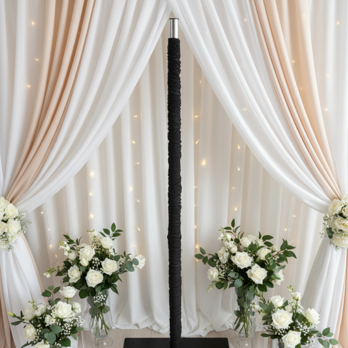 Lifesyle_Top_Black Spandex Upright Pole Cover Size: 10 ft