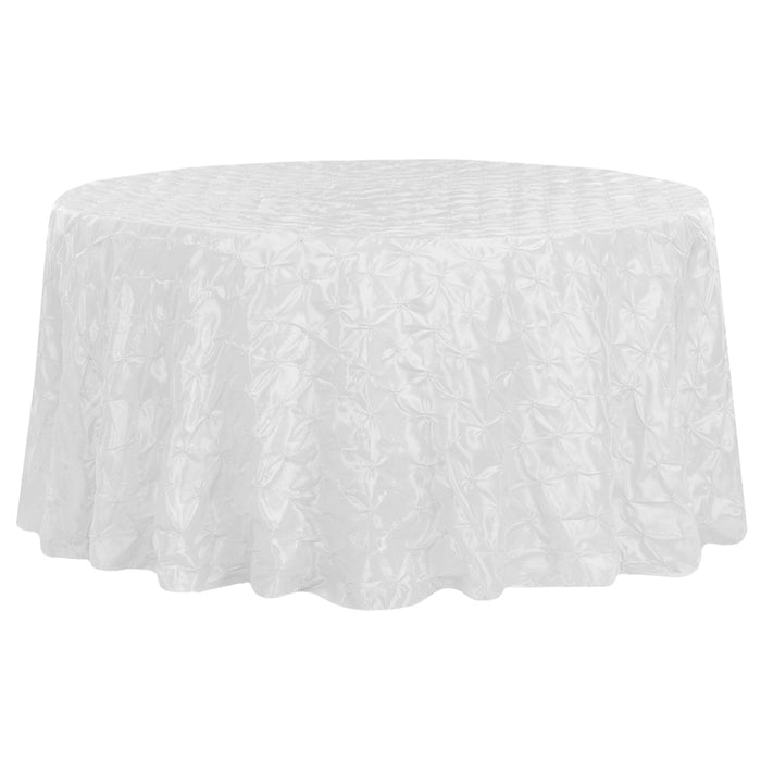 132" Pinchwheel Round Tablecloth - White - CV Linens