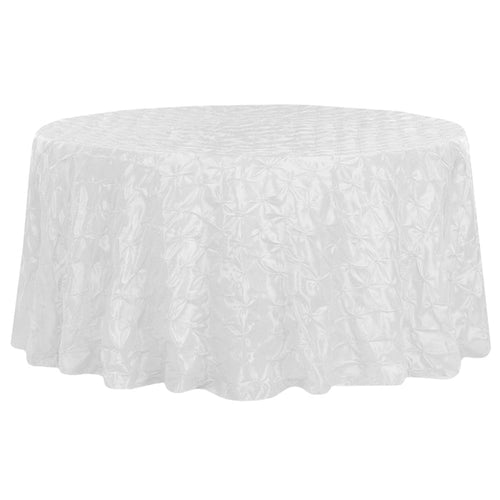 132" Pinchwheel Round Tablecloth - White - CV Linens