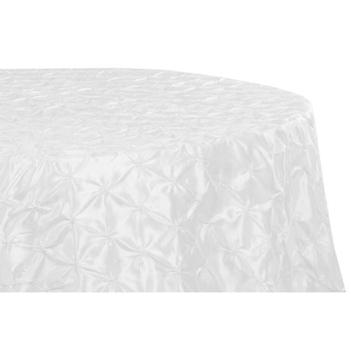 132" Pinchwheel Round Tablecloth - White - CV Linens