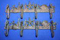 2) Ocean Theme Bathroom Decor ~ Towel Hooks Bar Cast Iron 11 1/4" long, Antique Style Bronze-look, Set of 2 ~ H-32