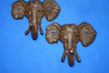 2) Sahara Bathroom Decor Elephant Bath Towel Hooks Cast Iron,  5 inch Set of 2,  H-40