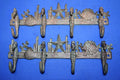 2) Seahorse Bath Towel Hooks Bar Cast Iron 11 1/4" long, Antique Style Bronze-look, Set of 2 ~ H-32