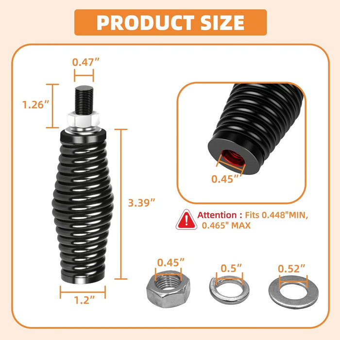 2X Spiral Whip Lights Spring Mounting Base Quick Release Antenna for ATV UTV RZR