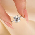 3.0 Carat Cushion Cut White Sapphire Women's Engagement Ring In Sterling Silver