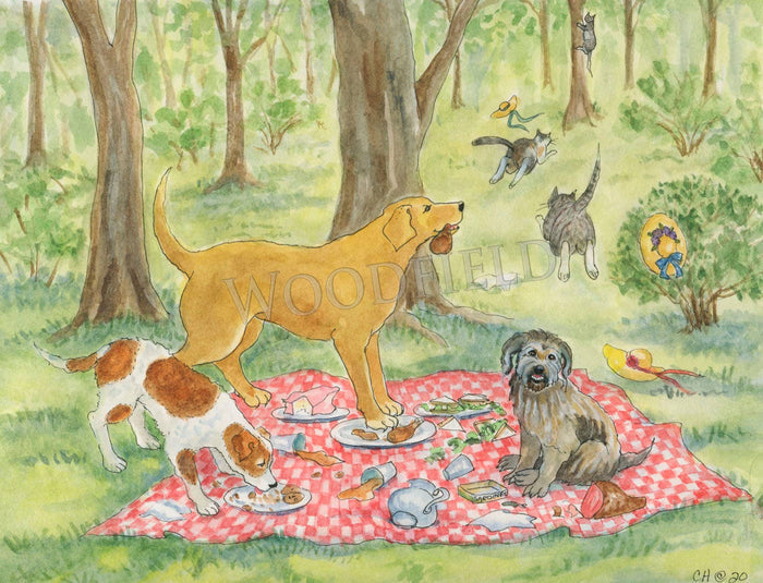 #315 - Bad Dog Picnic Notecard