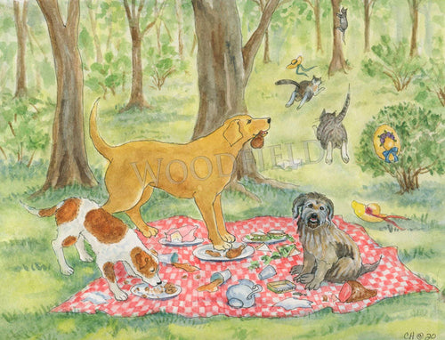 #315 - Bad Dog Picnic Notecard