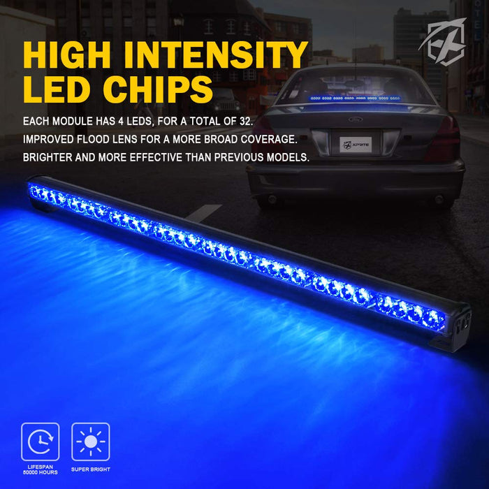 35.5" Inch 32 LED Strobe Emergency Traffic Advisor Warning Light Bar for Firefighter Vehicles Trucks Cars
