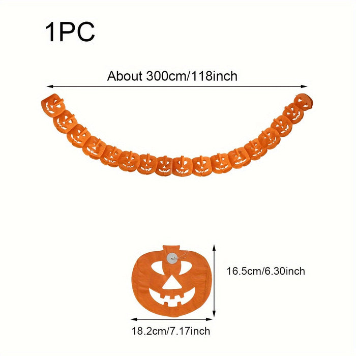 3D Pumpkin Honeycomb Garland Halloween Decoration for Hallways