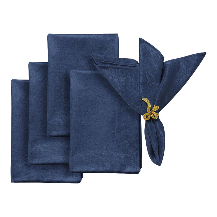 5 pcs/pk Crinkle Shimmer Napkin 20"x20" - Navy Blue - CV Linens