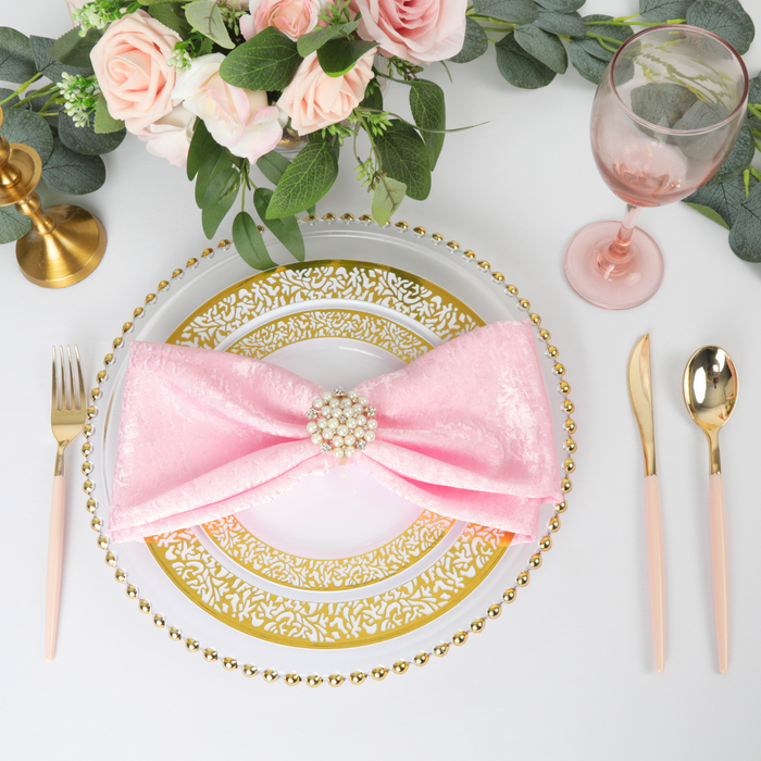 5 pcs/pk Crinkle Shimmer Napkin 20"x20" - Pink