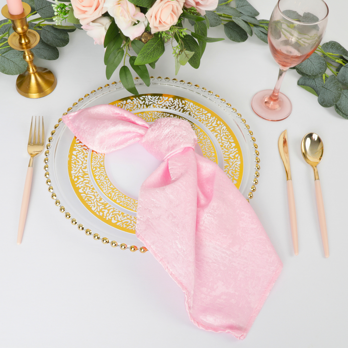 5 pcs/pk Crinkle Shimmer Napkin 20"x20" - Pink