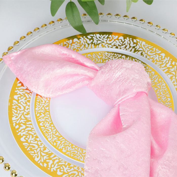 5 pcs/pk Crinkle Shimmer Napkin 20"x20" - Pink