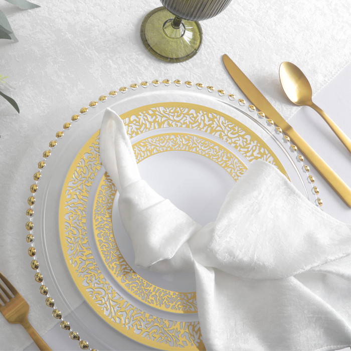 5 pcs/pk Crinkle Shimmer Napkin 20"x20" - White - CV Linens