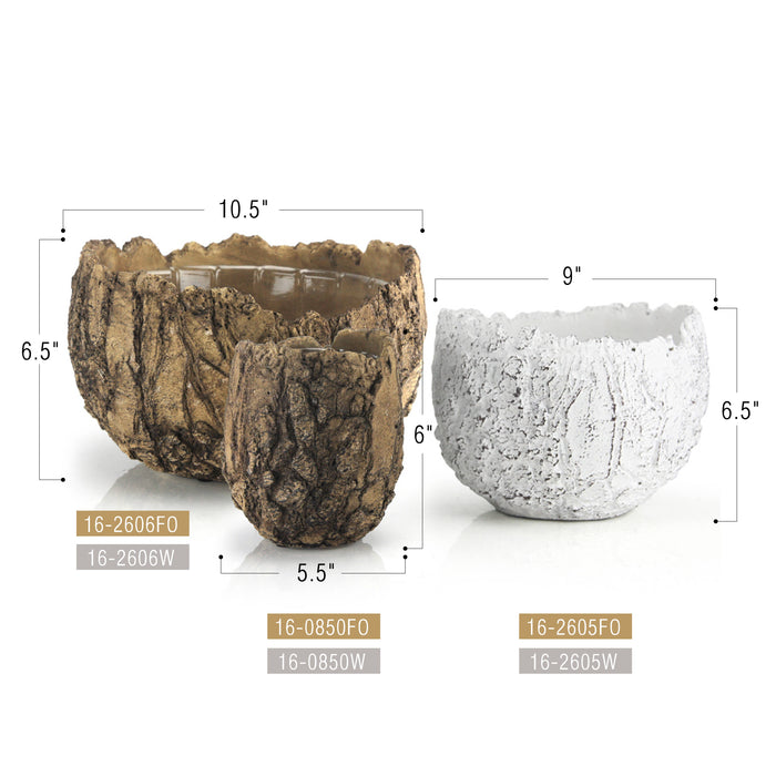 5.5" Top | Ceramic Fossil Planter