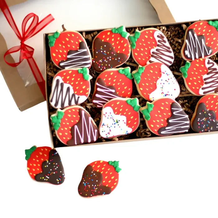 6 Ct. Chocolate Covered Strawberry Cookie Gift Box Set