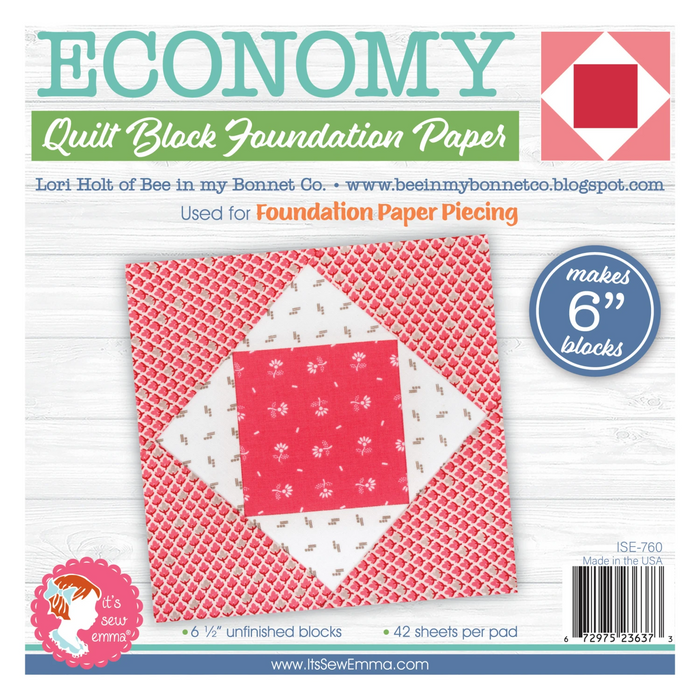 6" Economy Quilt Block Foundation Paper