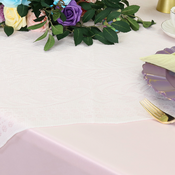 72" Square Quaker Lace Table Overlay Topper - Ivory | tablecloth |