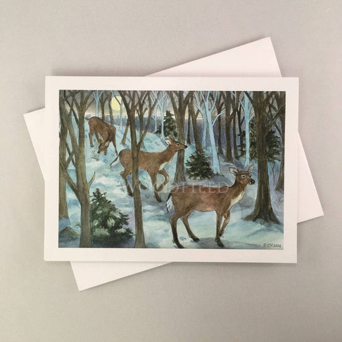 #760 - Winter Deer Walk Notecard