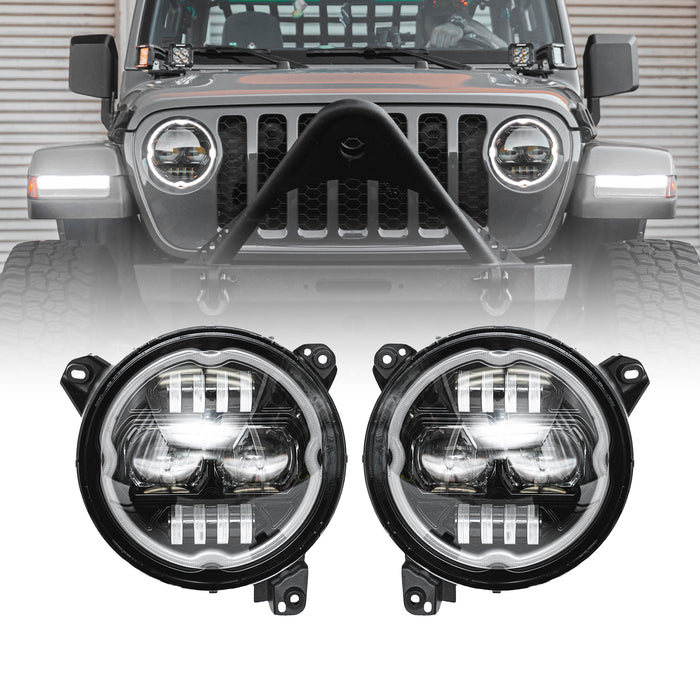 9" Halo Headlights for 2018-2024 Jeep Wrangler & 2020-2024 Gladiator