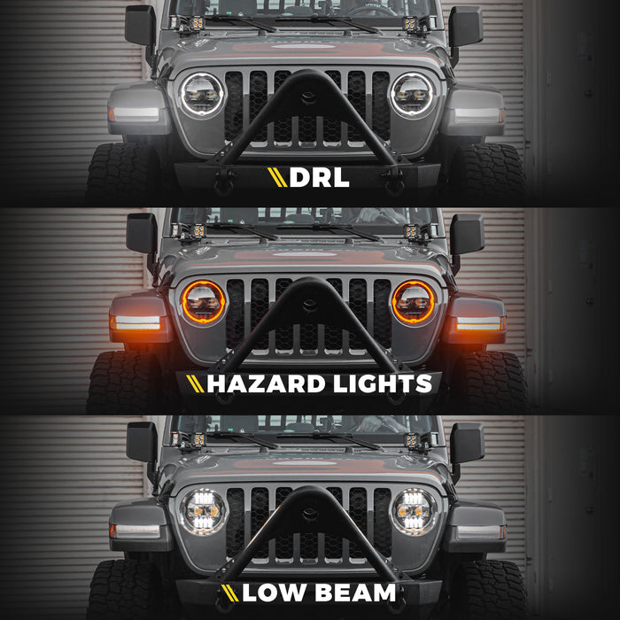 9" Halo Headlights for 2018-2024 Jeep Wrangler & 2020-2024 Gladiator