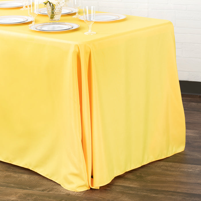 90"x132" Rectangular Oblong Polyester Tablecloth - Canary Yellow - CV Linens