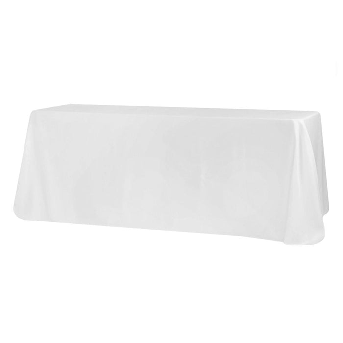 90"x132" Rectangular Oblong Polyester Tablecloth - White - CV Linens