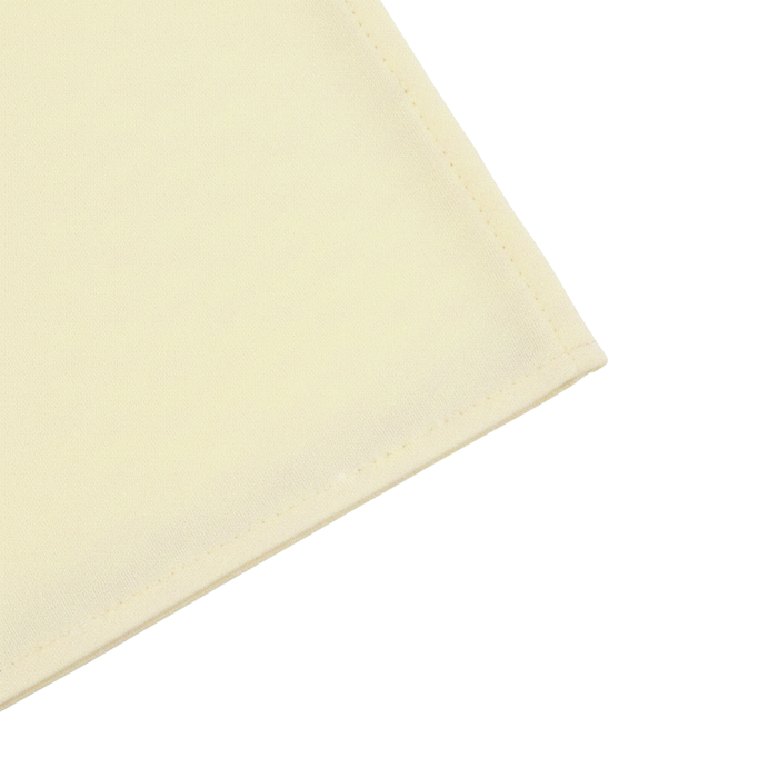90"x132" Rectangular Premium Polyester Tablecloth (Square Corners) Ivory corner close up