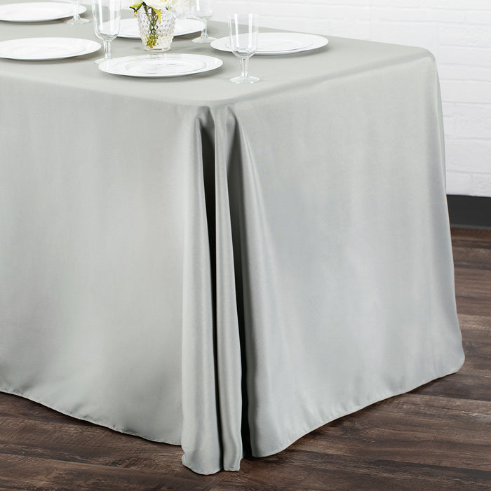 90"x156" Rectangular Oblong Polyester Tablecloth - Gray/Silver - CV Linens