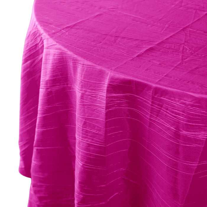 Accordion Crinkle Taffeta Round Tablecloth Fuchsia close up