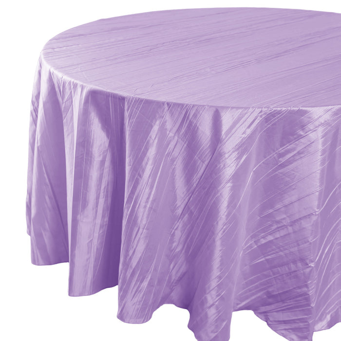 Accordion Crinkle Taffeta Round Tablecloth Lavender close up