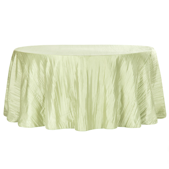 Accordion Crinkle Taffeta 120" Round Tablecloth - Sage Green - CV Linens
