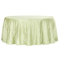 Accordion Crinkle Taffeta 120" Round Tablecloth - Sage Green - CV Linens
