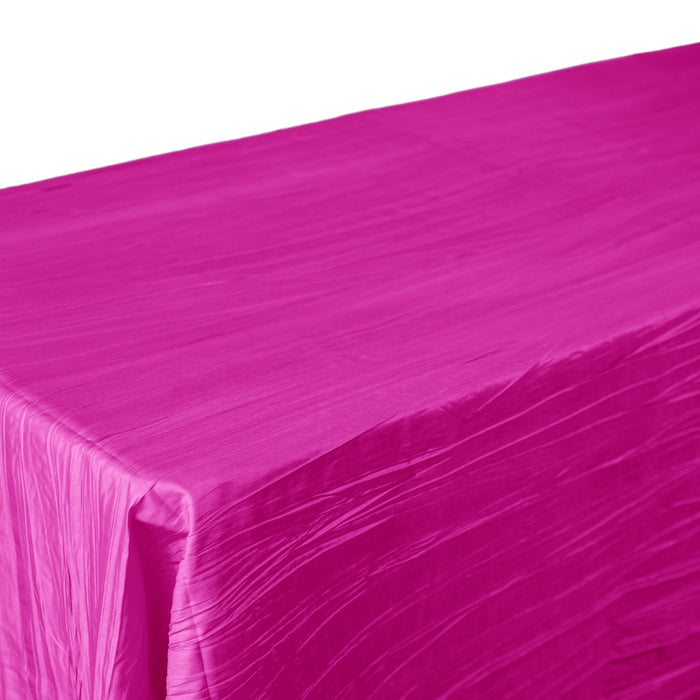 Accordion Crinkle Taffeta Rectangular Tablecloth Fuchsia close up