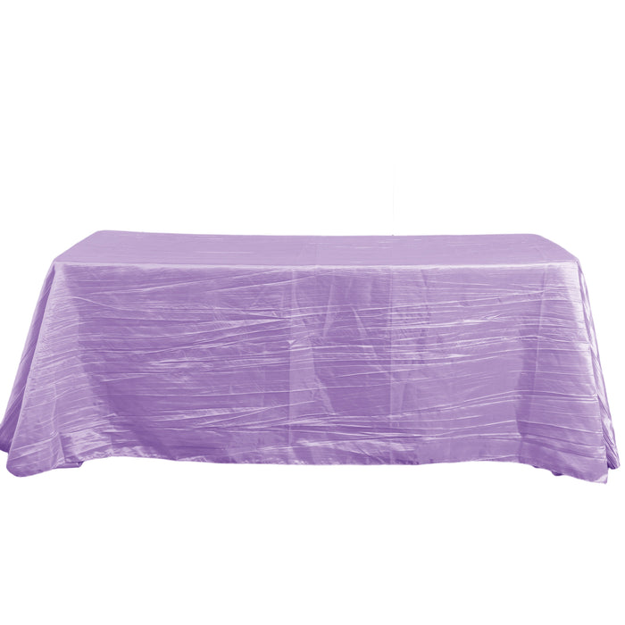 Accordion Crinkle Taffeta Rectangular Tablecloth Lavender full view