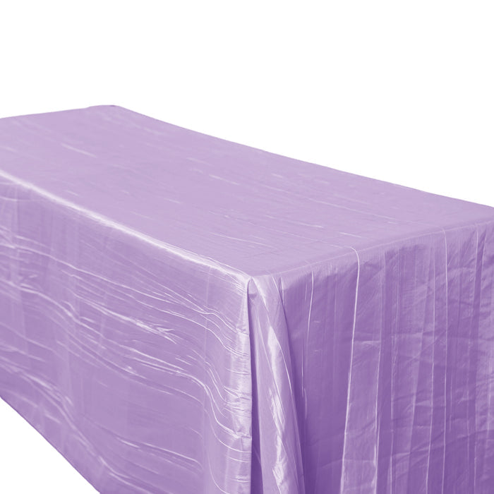 Accordion Crinkle Taffeta Rectangular Tablecloth Lavender close up