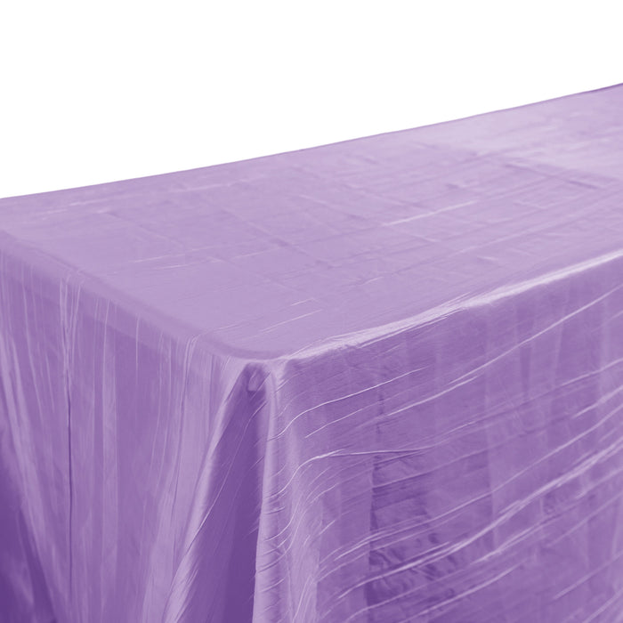 Accordion Crinkle Taffeta Rectangular Tablecloth Lavender close up