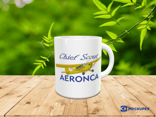 Aeronca 11ACS Chief Scout Airplane Ceramic Mug - Personalized with N#