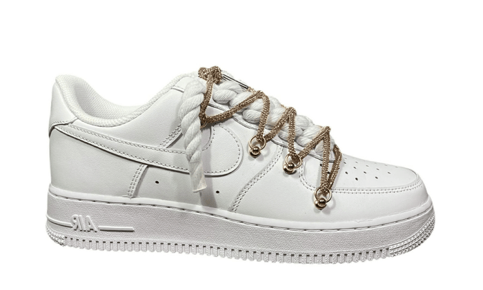 Air force 1 Double Rope Laces White Gold Chain NIKE Air Force 1