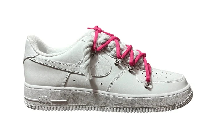Nike Air force 1 Double Rope Laces White/Fuschia Pink NIKE Air Force 1