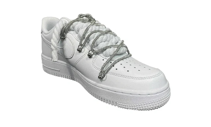 Nike Air force 1 Double Rope Laces White/Silver Chain NIKE Air Force 1