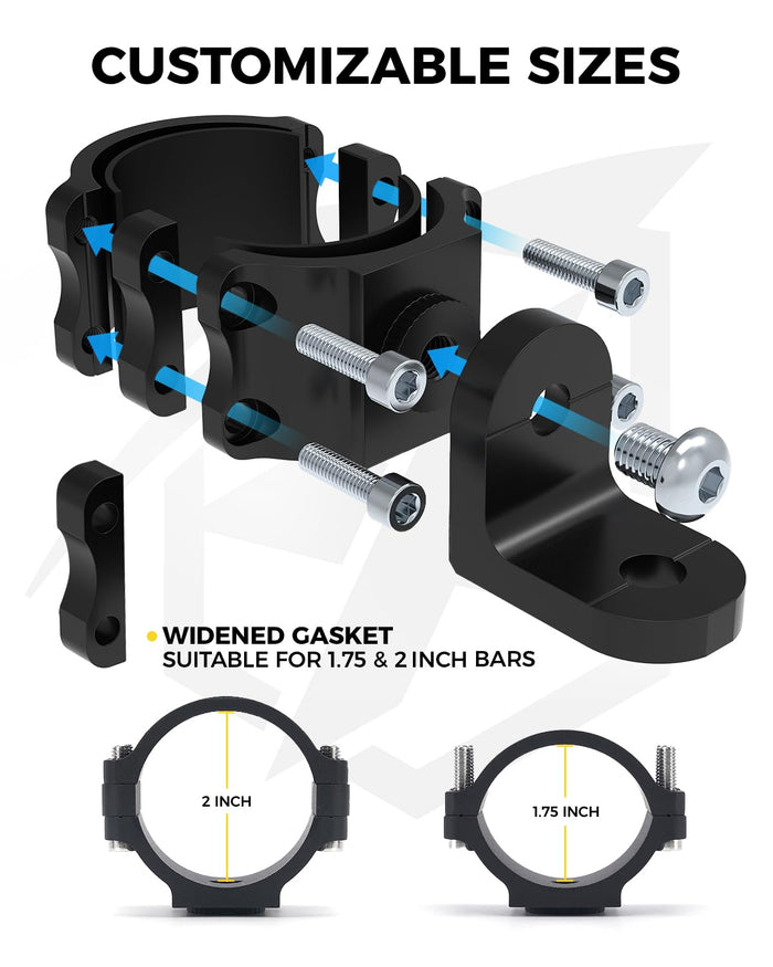 Aluminum CNC Whip Light Mount Bracket with 360° Rotation Capability