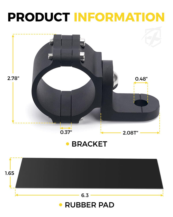 Aluminum CNC Whip Light Mount Bracket with 360° Rotation Capability