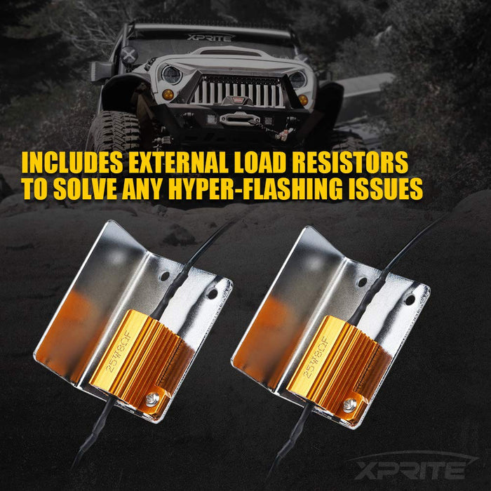 Amber LED Turn Signal Lights for 07-18 Jeep Wrangler JK | Trio Series