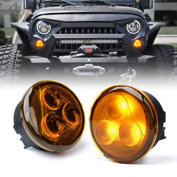 Amber LED Turn Signal Lights for 07-18 Jeep Wrangler JK | Trio Series