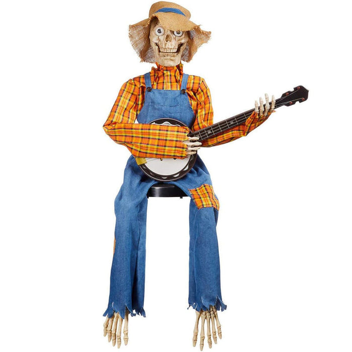 Animated Halloween Skeletons with Sound-Activated Dueling Banjo Music