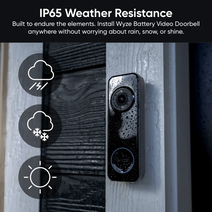 Wyze Battery Video Doorbell: Wire-free or wired up to 6-month battery life, 1536 x 1536 HD+ resolution, 1080p HD video.