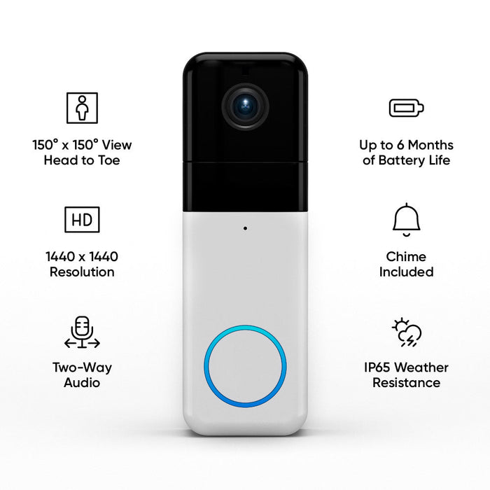 A white device with a blue circle in the center.
