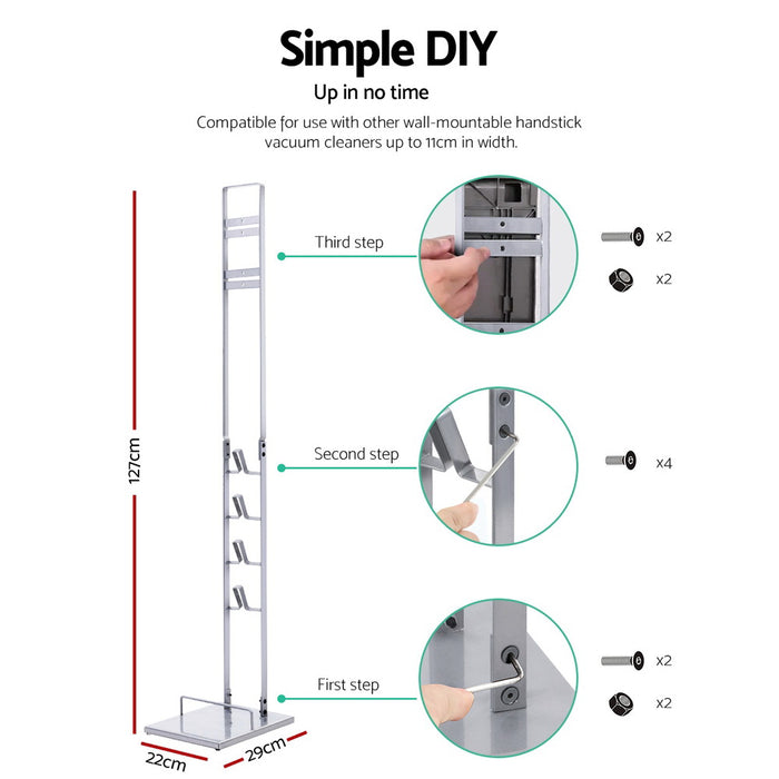 Artiss Freestanding Vacuum Stand Rack For Dyson Handheld Cleaner V6 V7 V8 V10 V11 Silver - Devanti